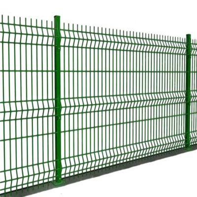 Современный 3D кривой треугольной сетки ограждения для городских ландшафтов ПВХ покрытый рамы отделки и круглый / квадратный / персиковый пост тип