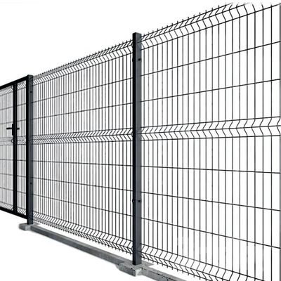 Современный 3D кривой треугольной сетки ограждения для городских ландшафтов ПВХ покрытый рамы отделки и круглый / квадратный / персиковый пост тип